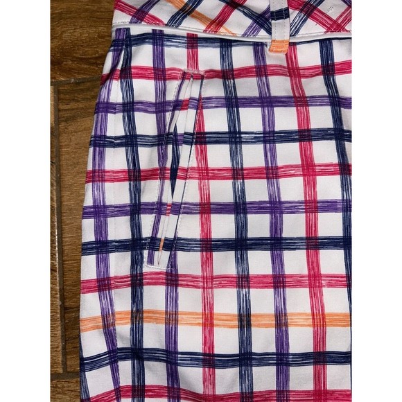 Lady Hagen Windowpane 10 inch Golf Shorts Sunset, Pink, Purple, Blue Size 0 EUC - Picture 2 of 7